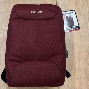 NWT! Duchamp Anti-Theft Laptop Backpack in Burgundy